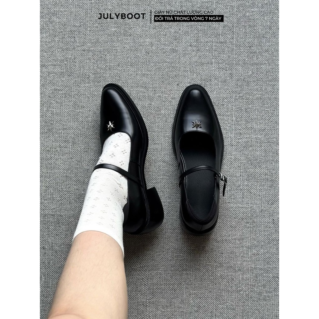 𝓓𝓸𝓵𝓸𝓻𝓮𝓼 𝓶𝓪𝓻𝔂𝓳𝓪𝓷𝓮 (lùi size) Giày búp bê mũi nhọn Mary Jane Flats QCCC Gót 4 cm Phong cách retro Basic Goth dolo