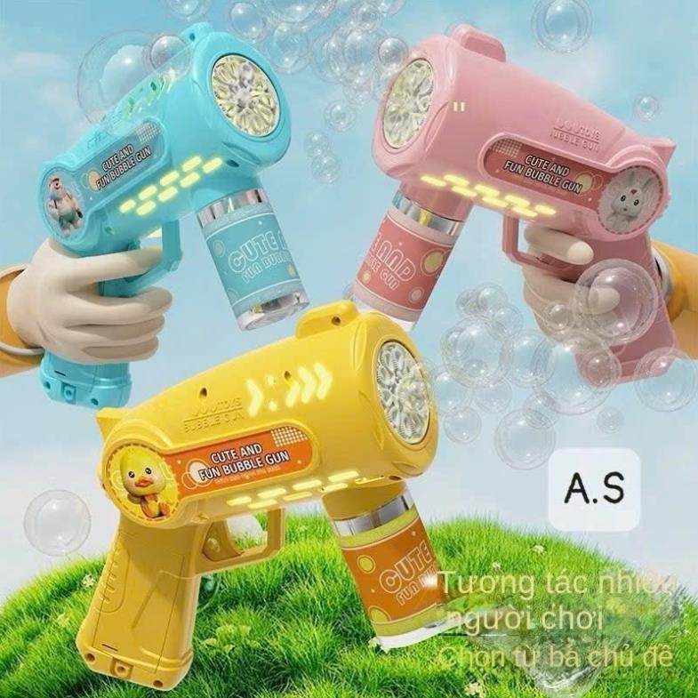 Súng Bắn Bong Bóng Tự Động Cho Bé – Bubble Gun Mini Dễ Thương Có đèn, Tạo Bong Bóng Liên Tục