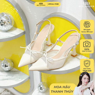Giày cao gót BEESHOES nữ mũi nhọn - giày cao gót nữ mũi nhọn cao 10 phân sẵn màu đen kem CG010