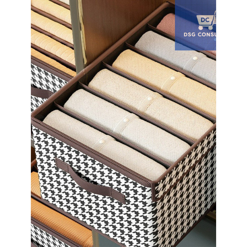 Hộp vải đựng quần áo 7 ngăn có nắp đậy [DSG]