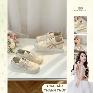 GIÀY THỂ THAO NỮ MŨI TRÒN - GIÀY THỂ THAO NỮ BEE SHOES ĐẾ BỆT SẴN MÀU HỒNG - BẠC TT003 (FORM 1.5)