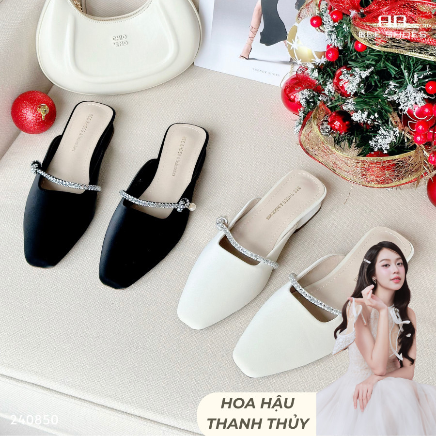 Sục nữ BEE SHOES mũi vuông gót 3cm - 240850 ( form 1.5)