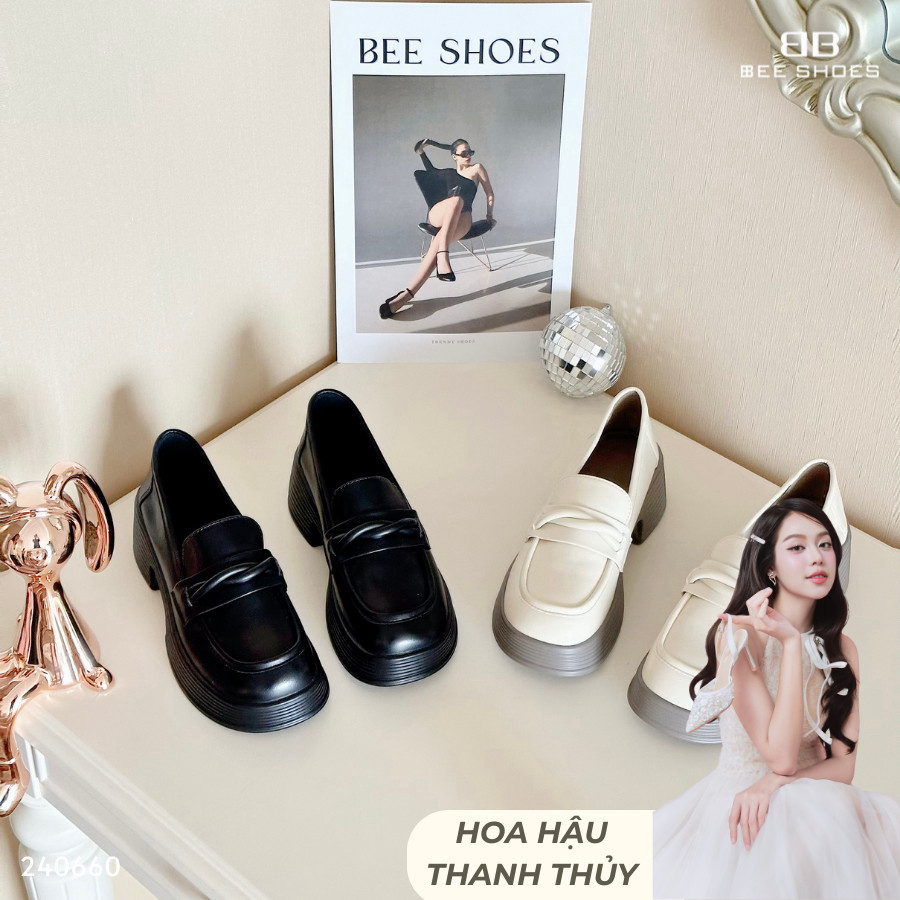 Giày mary jane nữ BEE SHOES mũi tròn gót 5cm - 240660