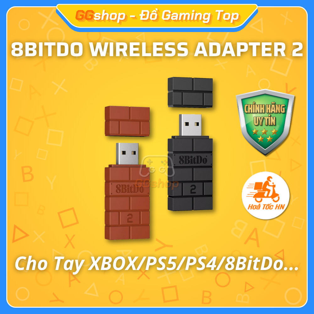 USB Receiver 8BitDo Wireless Adapter 2 Kết Nối Tay Cầm Chơi Game PS5/PS4/XBOX