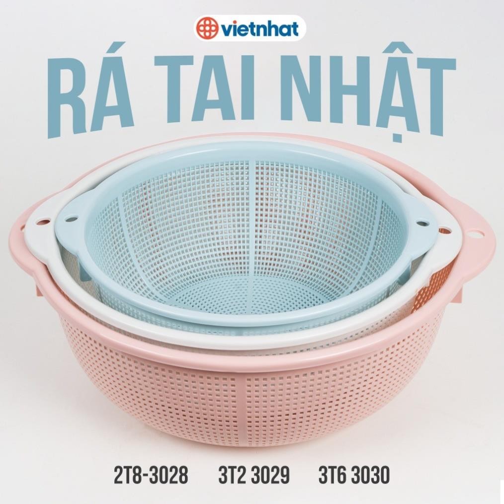 Rổ-rá đựng rau, rổ rá rửa rau, vo gạo, đựng hoa quả Việt Nhật có tai cầm tiện lợi