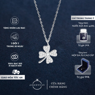 Dây chuyền bạc S925 cỏ 4 lá Asimi, Dây chuyền may mắn dành cho nữ Lucky Leaf DC36
