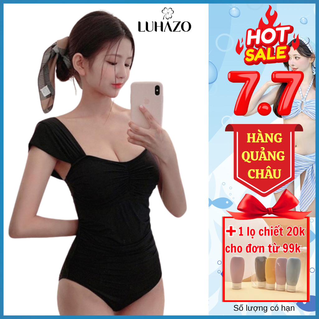 Bikini Đi Biển 1 Mảnh Có Tay Liền Thân Che Bụng Mỡ LUHAZO Đồ Bơi Nữ Chất Đẹp 2388 E-9