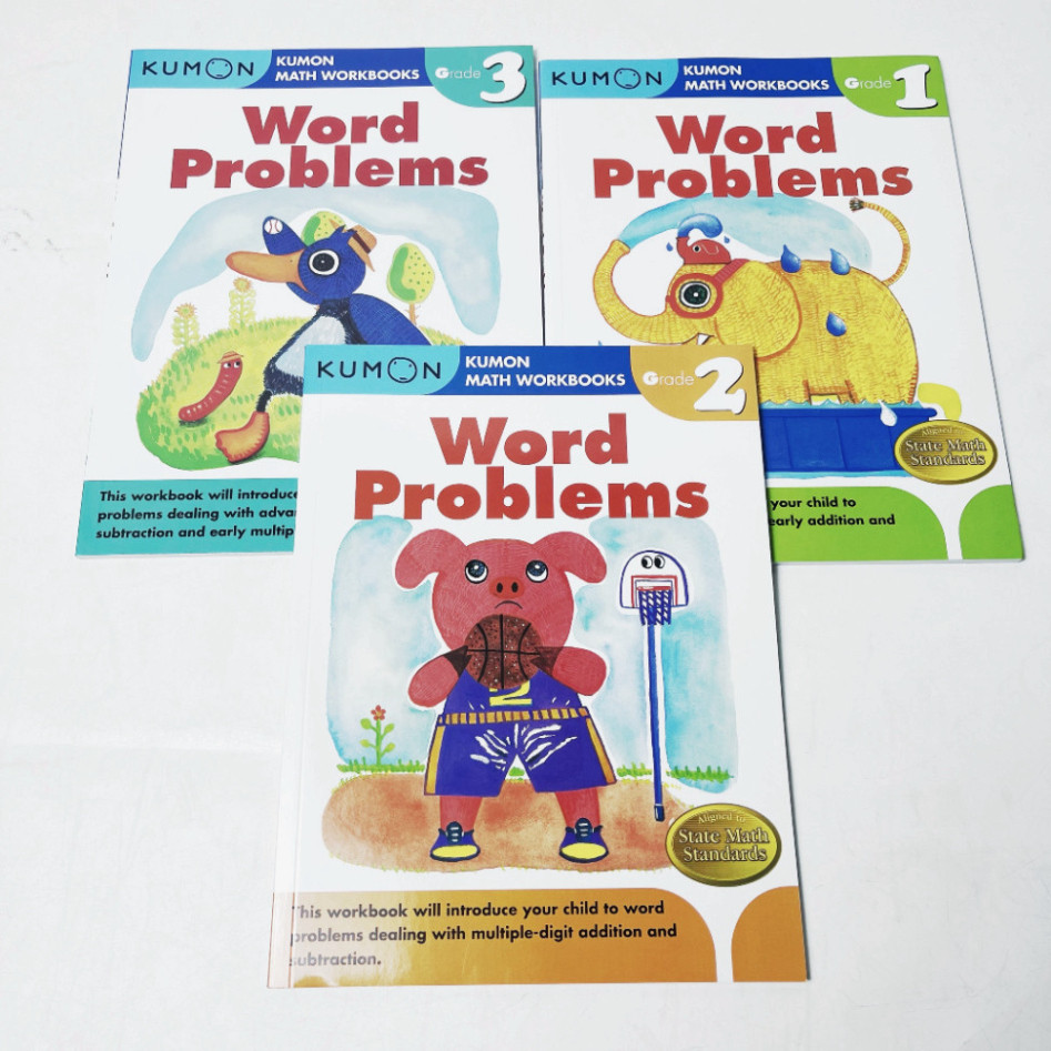 Sách -KUMON - READING-WRITING-WORD PROBLEMS- bộ 9 cuốn