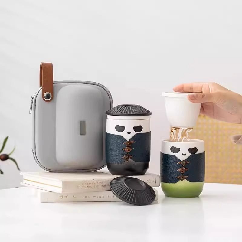 Ly trà Panda, ly tách nước trà, ly lọc trà cho nam nữ, ly pha trà văn phòng, gốm sứ tùy chỉnh