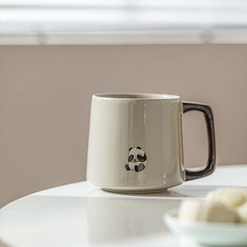 Ly trà hoa Panda, ly tách nước, ly lọc gốm, ly trà văn phòng, ly pha trà cá nhân, ly nước