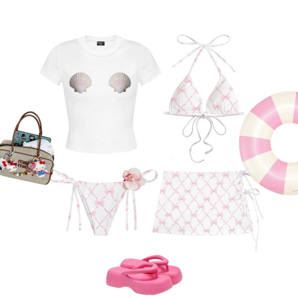 (New) [SET BIKINI+BABYTEE]  Áo ôm body Babytee Mùa Hè Sôi Động và 1 Set Bikini Beach kèm váy Kill Sy