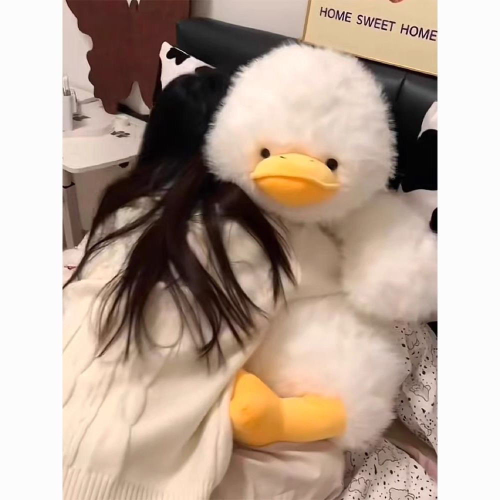 Đồ chơi vịt bông mềm mại dễ thương, gối ngủ cho bé gái, búp bê nhồi bông vịt béo