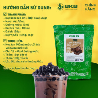  Bột socola pha trà sữa BKB gói 1kg lên màu đẹp thơm ngon tan trong nước lạnh cost tiết kiệm 