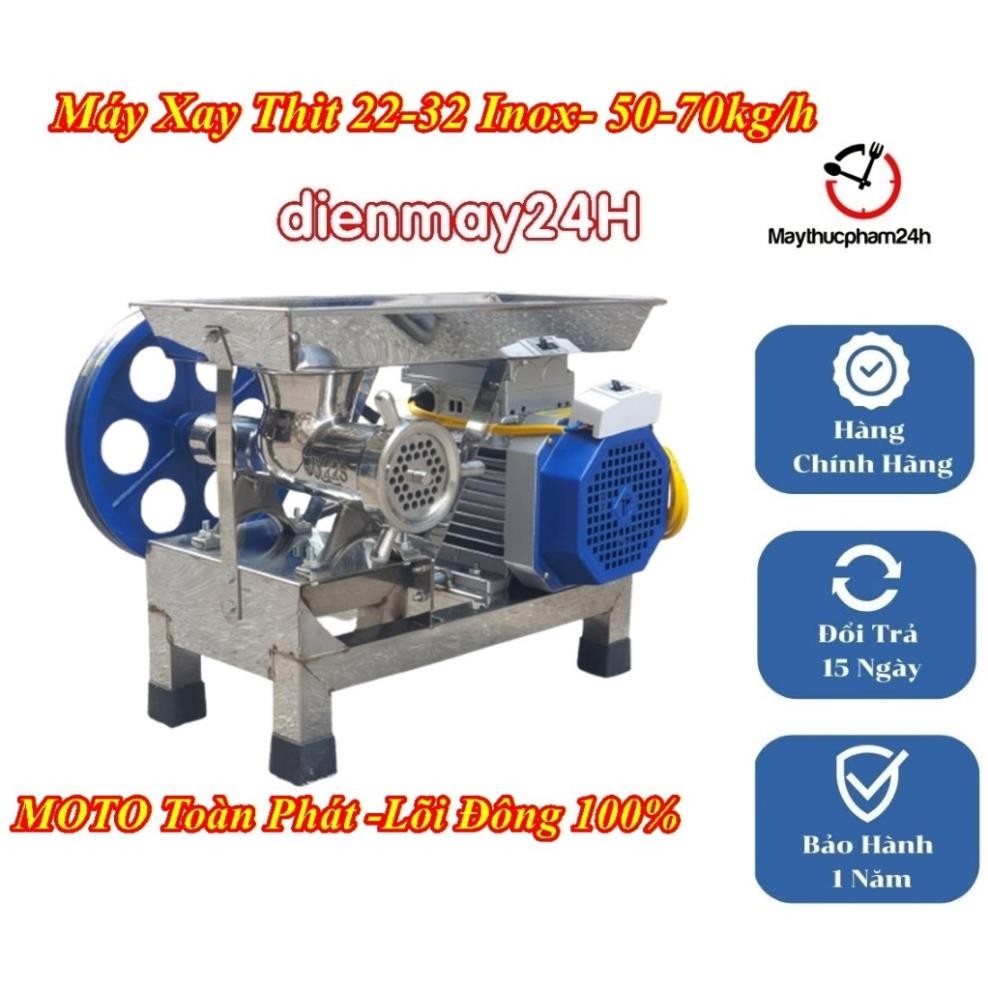 Máy xay thịt, đùn thịt cối 12-22-32 Inox Bóng Moto Toàn Phát Lõi Đồng 100% Bh 12 Tháng Hàng Chính Hãng Giá Rẻ