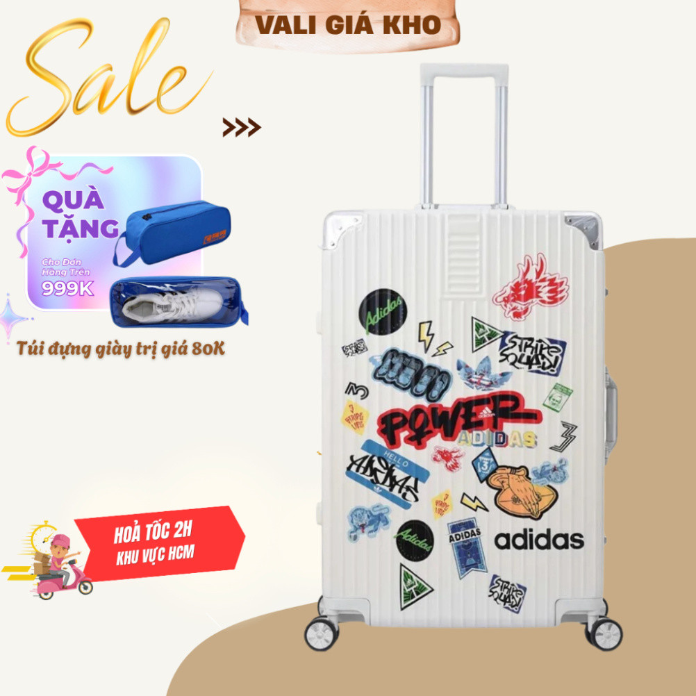 Hàng siêu cấp [Vali Trúc Anh] Vali ADIDAS CHÍNH HÃNG - 20inch/24inch/28inch - MÀU TRẮNG