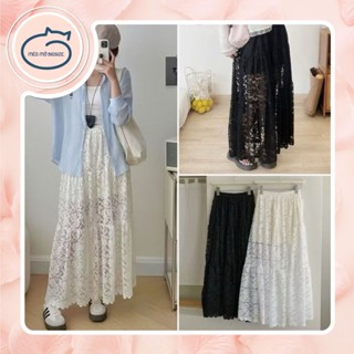 Chân váy ren hoa xoè tiểu thư dáng dài BIGSIZE MÈO MỠ 60-95kg