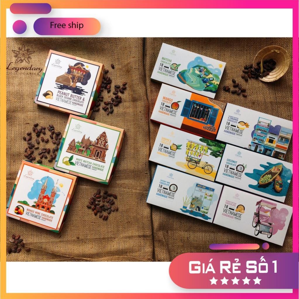 Socola Zoom Legendary Chocolatier Nhân Rượu Dừa/ Bơ Đậu Phộng/ xoài/ Quế Hạt Điều Hộp 18 Viên