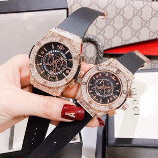 Đồng hồ nam nữ HB 602 Luxury- đồng hồ unisex cặp đôi dây cao su , hương thơm vani