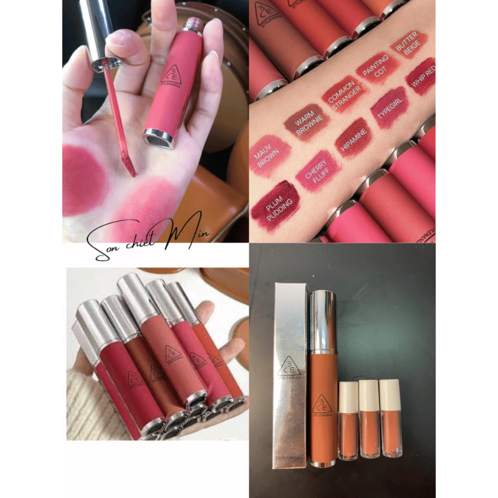 [ Son Chiết ] Minisize Son kem 3CE Hazy Lip Clay CHERRY FLUFF HIPAMINE | BigBuy360 - bigbuy360.vn