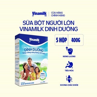 5 Hộp Sữa bột Nguyên kem có đường Vinamilk Dinh Dưỡng Hộp Giấy 400g