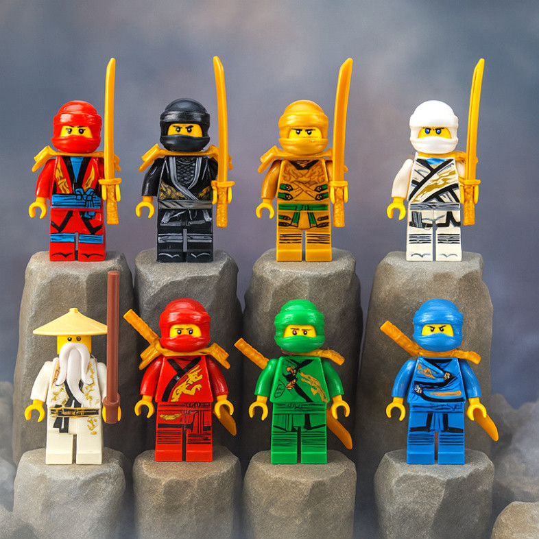 [SIÊU RẺ❤️] Bộ 8 Mô Hình Lego Ninja Chiến Binh Ninja Go Kèm Vũ Khí Trang Trí Bánh Kem, Bàn Học, Kệ S