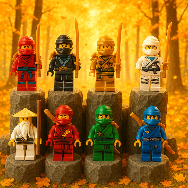 RẺ VÔ ĐỊCH -Bộ 8 Mô Hình Lego Ninja Chiến Binh Ninja Go Kèm Vũ Khí Trang Trí Bánh Kem, Bàn Học, Kệ S