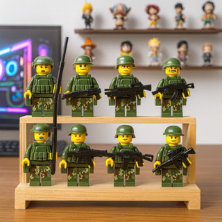  Bộ 8 Mô Hình Lego Mini Bộ Đội Cầm Kèm Vũ Khí Trang Trí Bánh Kem Bàn Học Kệ Sách Tiểu Cảnh  FREESHIP🚗  