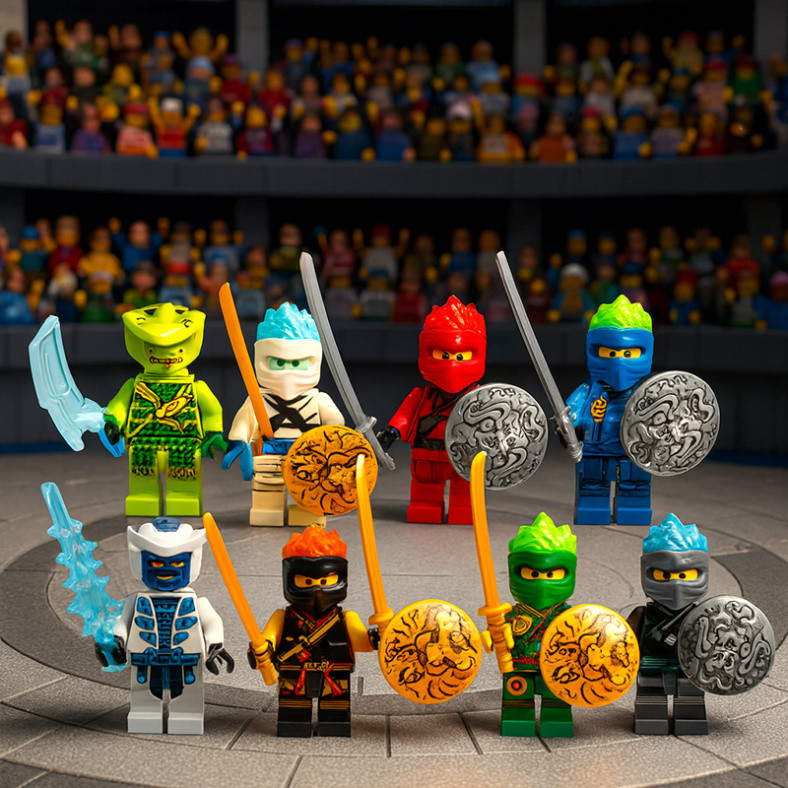 RẺ VÔ ĐỊCH -Bộ 8 Mô Hình Lego Chién Binh Ninja Go Và Quái Vật Rắn Trang Trí Bánh Kem, Bàn Học, Kệ Sá