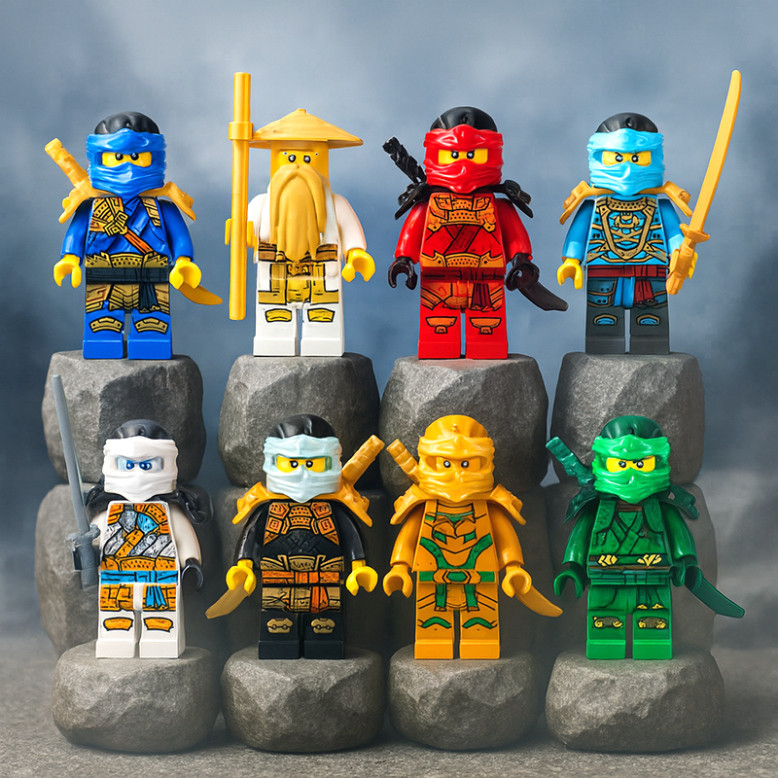 [SIÊU RẺ❤️] Bộ 8 Mô Hình Lego Chién Binh Ninja Go Trang Trí Bánh Kem, Bàn Học, Kệ Sách Tiểu Cảnh