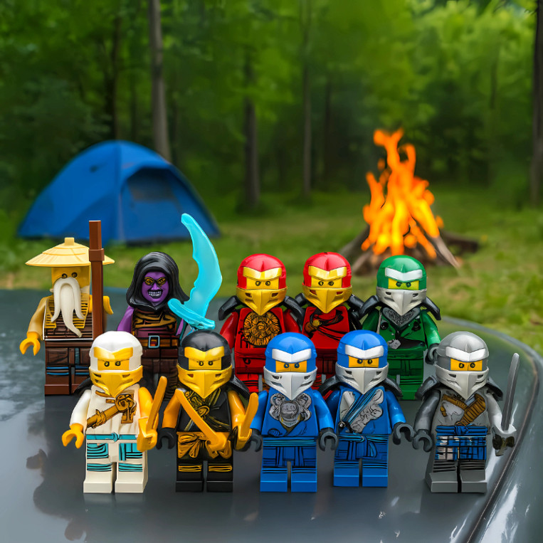 Bộ 8 Mô Hình Lego Hình Ninja Go Trang Trí Bánh Kem, Bàn Học, Kệ Sách Tiểu Cảnh [FREESHIP💯]