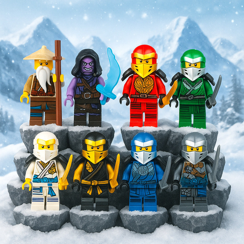 Bộ 8 Mô Hình Lego Hình Ninja Go Trang Trí Bánh Kem, Bàn Học, Kệ Sách Tiểu Cảnh [FREESHIP💝]