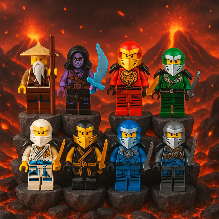 [SIÊU RẺ❤️] Bộ 8 Mô Hình Lego Hình Ninja Go Trang Trí Bánh Kem, Bàn Học, Kệ Sách Tiểu Cảnh