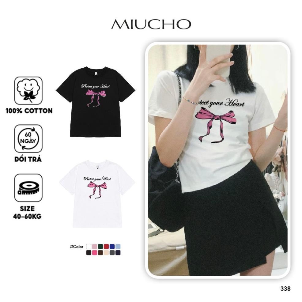 Áo baby tee ABD338 Miucho cotton cổ tròn in graphic New