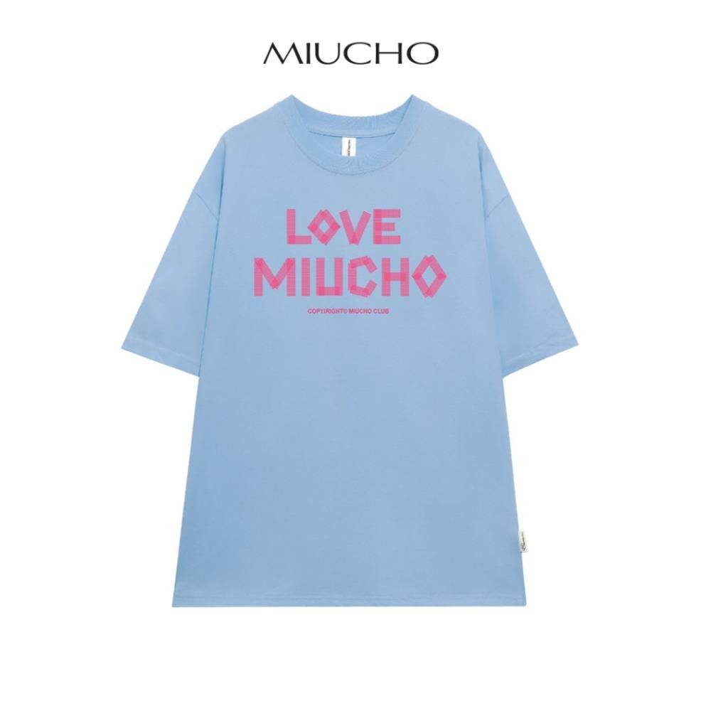 Áo thun unisex form rộng AT350 Miucho basic tee tay lỡ dành cho nam nữ in basic New