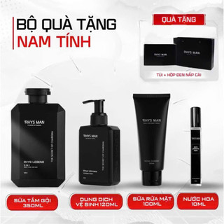 Combo Nam Tính RHYS MAN: Sữa Tắm Gội 3in1, Dung Dịch Vệ Sinh 120ml, Nước Hoa 10ml,Gel Rửa Mặt 100ml