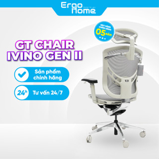 Ghế Làm Việc GTchair IVINO Gen 2 Công Thái Học bản tay 5D mới nhất, chổng đau mỏi thắt lưng, ngả sâu 135 độ - ERGOHOME