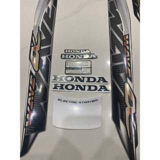  TRỌN bộ tem DÀN ÁO 3 lớp zin thái dán xe máy Honda Wave alpha 2014 màu đen 