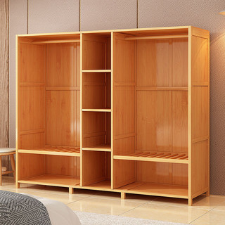 Tủ quần áo phòng ngủ gia đình lắp ráp đơn giản giá treo bền chống bụi không phải gỗ đặc tủ lưu trữ nhiều ngăn cho ký túc
