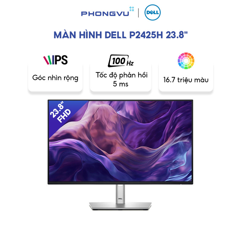 Màn hình LCD Dell 23.8" P2425H (1920 x 1080/IPS/100Hz/5ms GtG) - Bảo hành 36 tháng