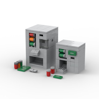 Tương thích với LEGO Creative moc Máy bán đồ uống Street View Đồ chơi khối xây dựng giáo dục cho trẻ em