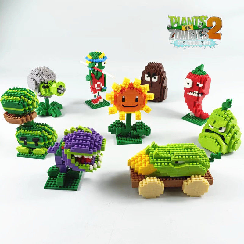 Bộ đồ chơi lắp ráp khối xây dựng vi mô Plants vs. Zombies, đồ chơi giáo dục cho trẻ em, tương thích 