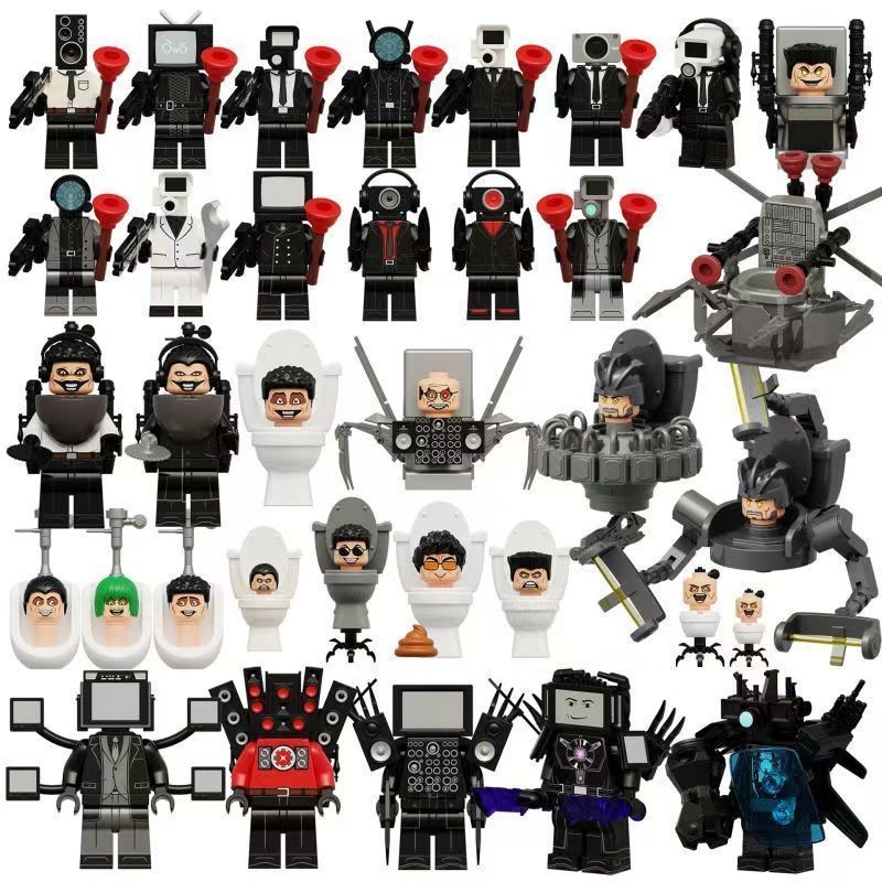 Tương thích với LEGO Titan Toilet Man Surveillance Man TV Man Speaker Minifigure Building Blocks Ass
