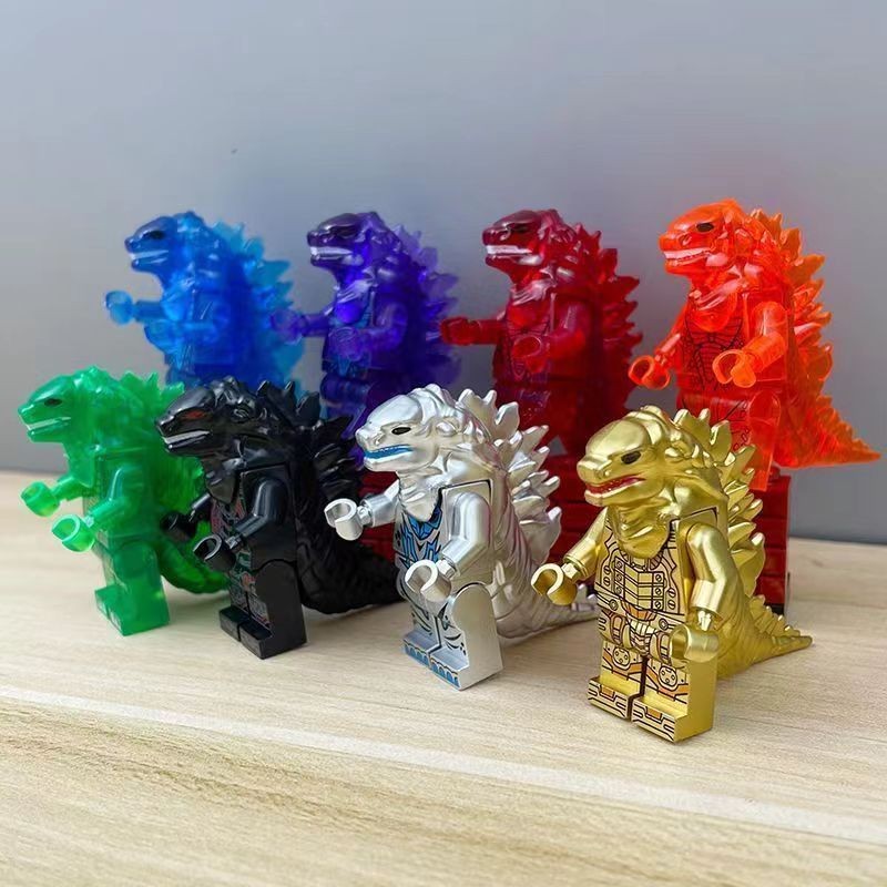 Đồ chơi lắp ráp quái vật phát sáng huỳnh quang tương thích với LEGO Godzilla, khối xây dựng, minifig