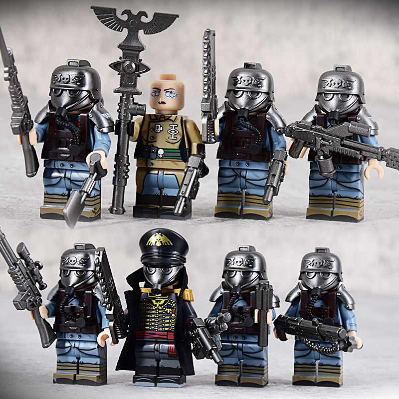 Tương thích với LEGO Warhammer40K Đồ chơi mô hình lắp ráp quân đội Krieg Corps Imperial Defense Forc