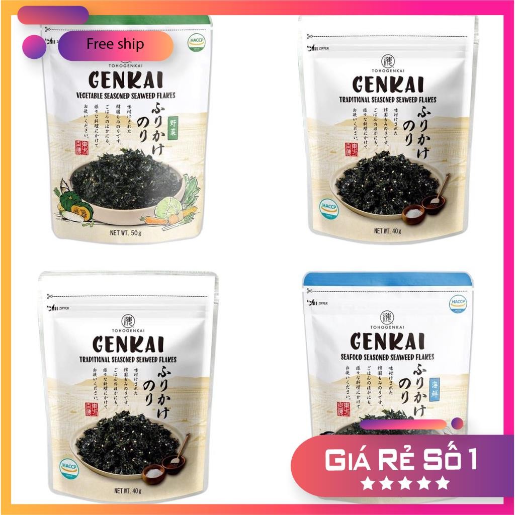 Rong Biển Vụn Trộn Cơm Genkai Cho Bé Vị Hải Sản/ Rau Củ/ Truyền Thống Gói 50G - Hương Vị Hàn Quốc