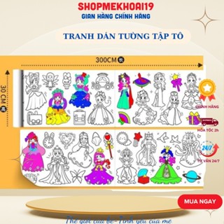  Tranh Tập Tô Màu Dán Tường 3M cho bé có thể cắt hình có sẵn keo dán dễ gỡ không bong sơn-babies2019 