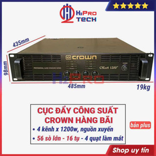 Cục Đẩy Công Suất 4 Kênh Crown 4x1200W Plus Bãi Xịn 56 Sò - Nguồn Xuyến, 1 Kênh Kéo Khỏe 2 Full 30