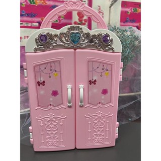  Tủ quần áo búp bê Barbie bàn trang điểm Lu Xiaowu tủ quần áo lớn cùng phong cách đồ chơi giả vờ cho bé gái bjd Quà T 