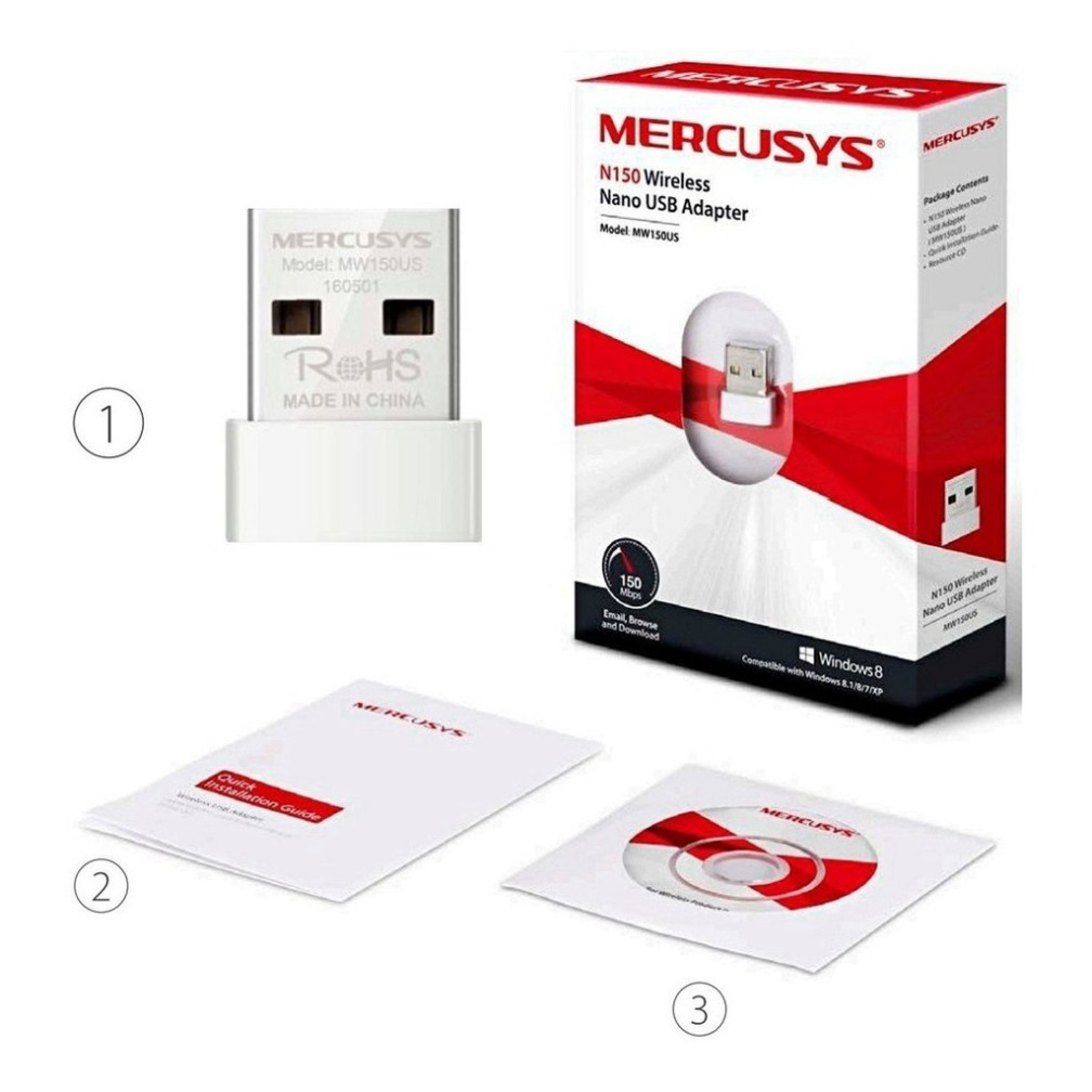 Usb wifi Mercusys thu wifi cho pc laptop,usb thu wifi nano N150 MW150US chính hãng bảo hành 24 tháng