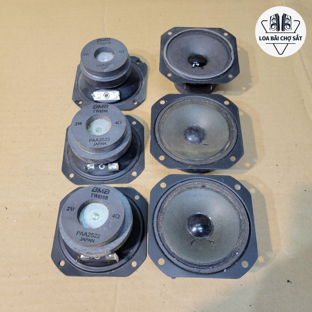 Đôi Loa Treble BMB TW859B Nhật Bãi 60W Vành 83x83mm, Loa Treble Giấy bmb Từ Kép Nguyên Zin
